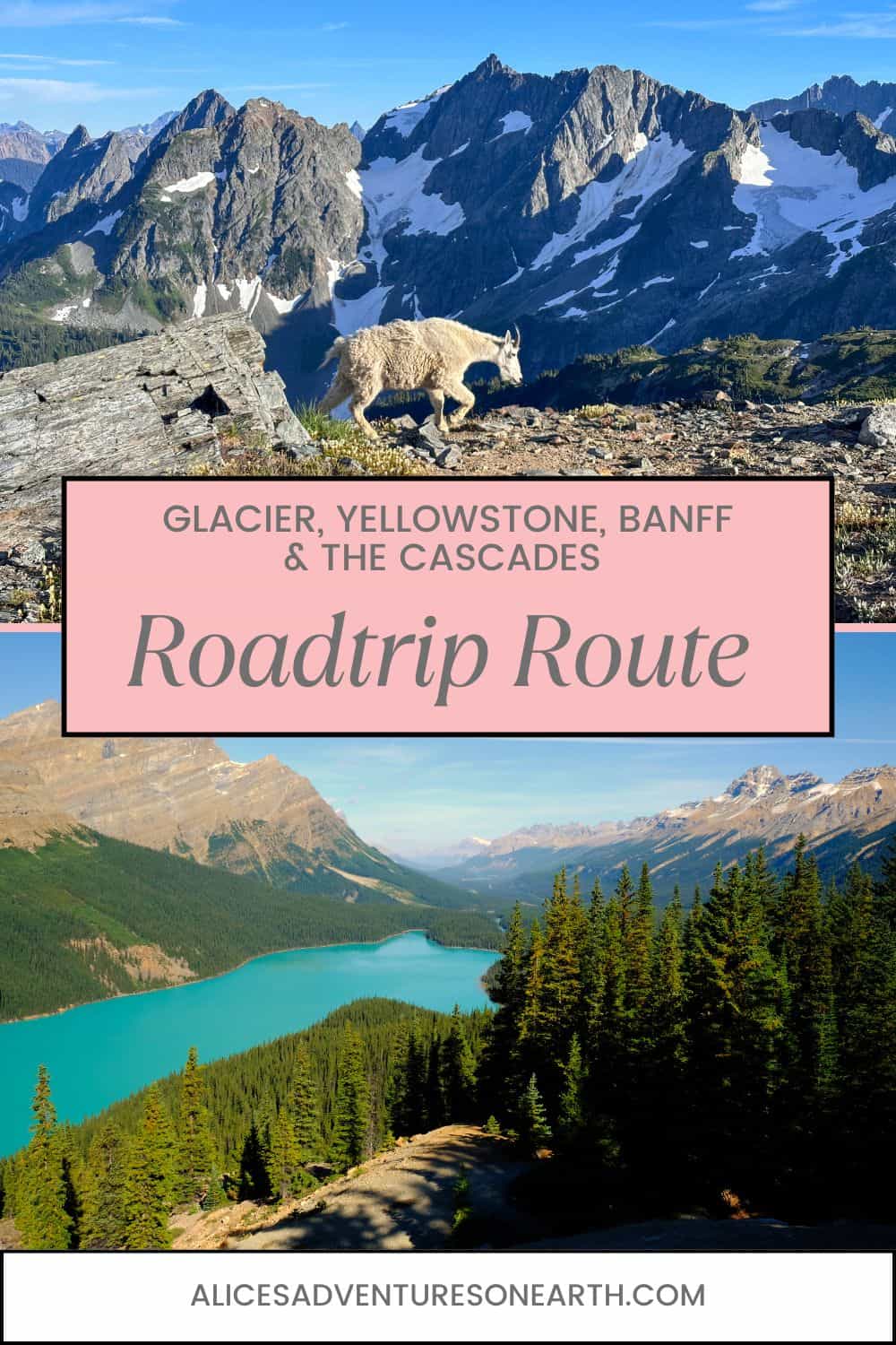 7 day Northwest National Park roadtrip route Washington, Banff, Glacier and Yellowstone