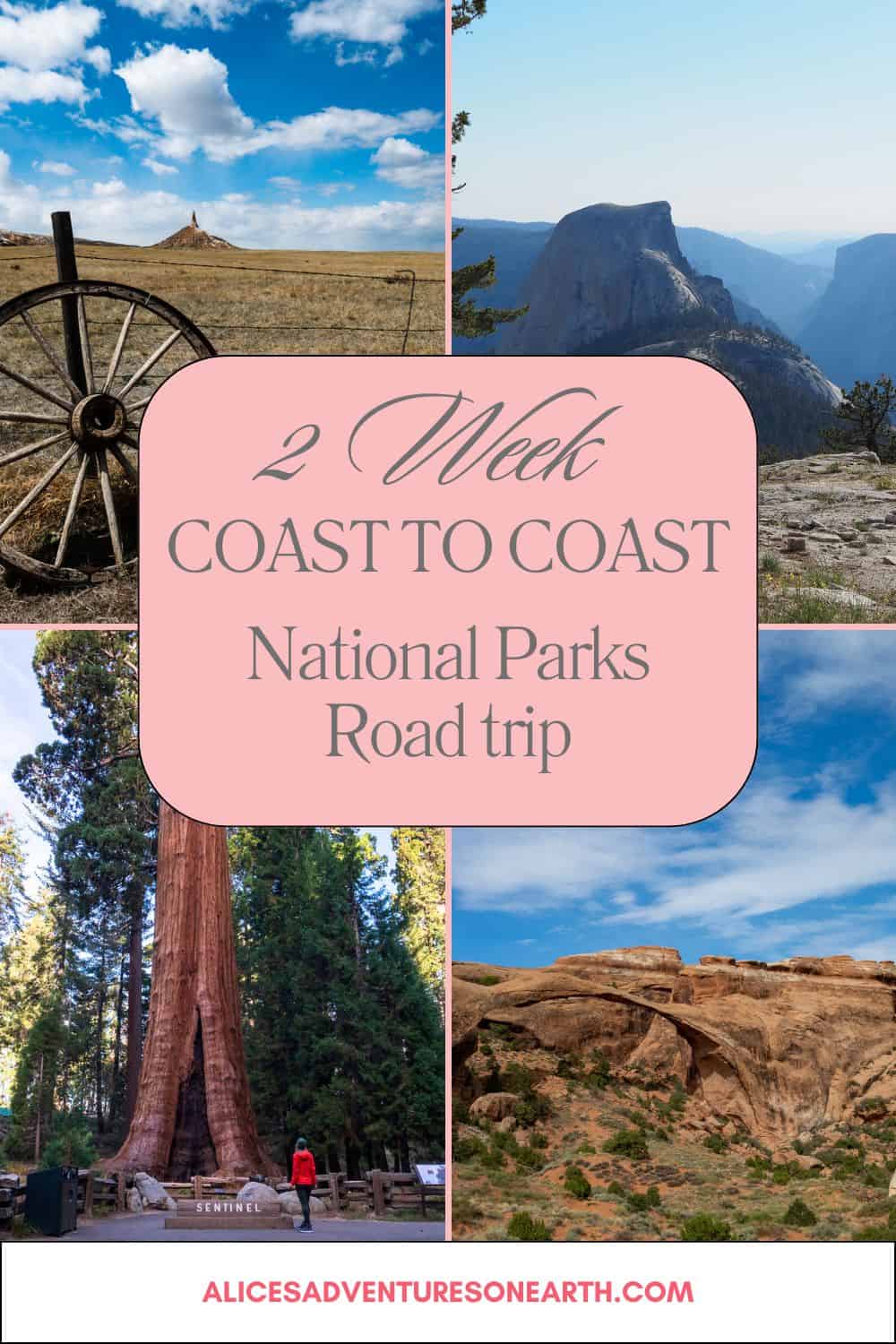 Enjoy the spectacular National Parks from the Great Smoky Mountains, to the St LOuis Arch, RMNP, Arches and Yosemite on this 14 days coast to coast national park roadtrip.<br />
#Nationalparks 