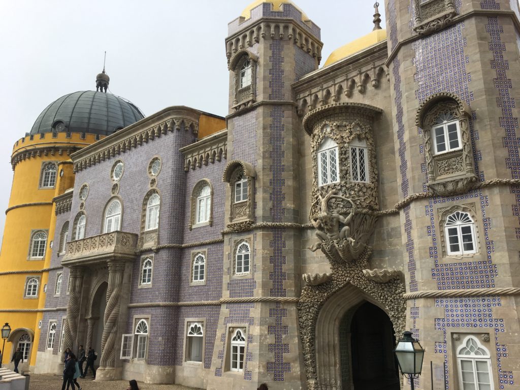 Purple stones on the exterior of the castle of Sintra
