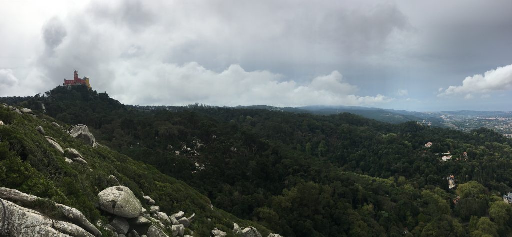 Panorama of Sintra from the Castle of the Moors in Sintra Portugal