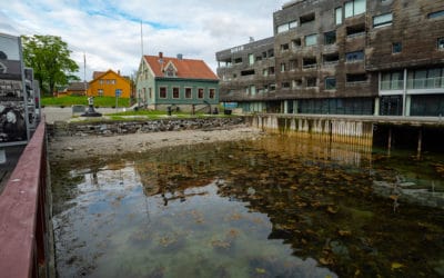 Water reflecting on the icy water in Tromsø, Norway