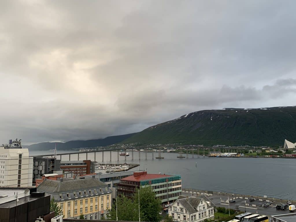 View of the Arctic Cathedral from the roof of the Clarion