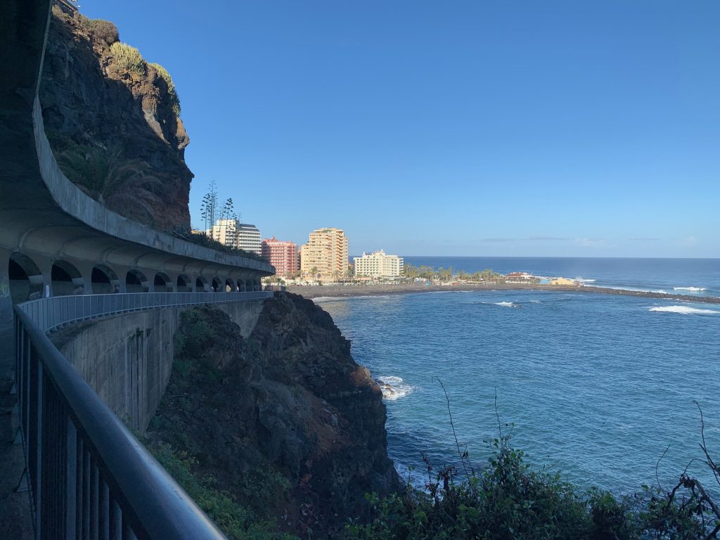Walking along TF 31 in Puerto de La Cruz Tenerife