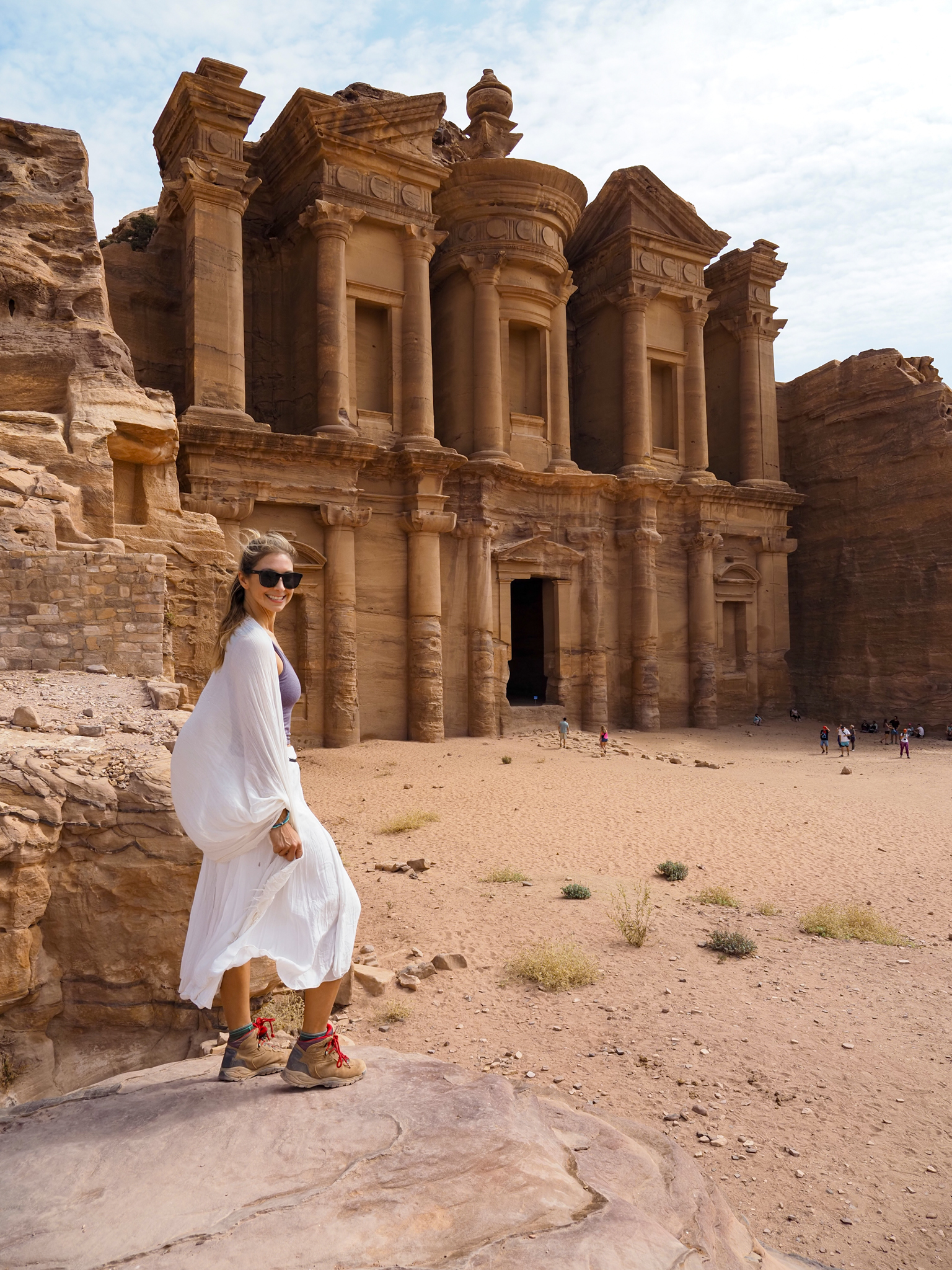 Alice at the MOnastery in Petra 
