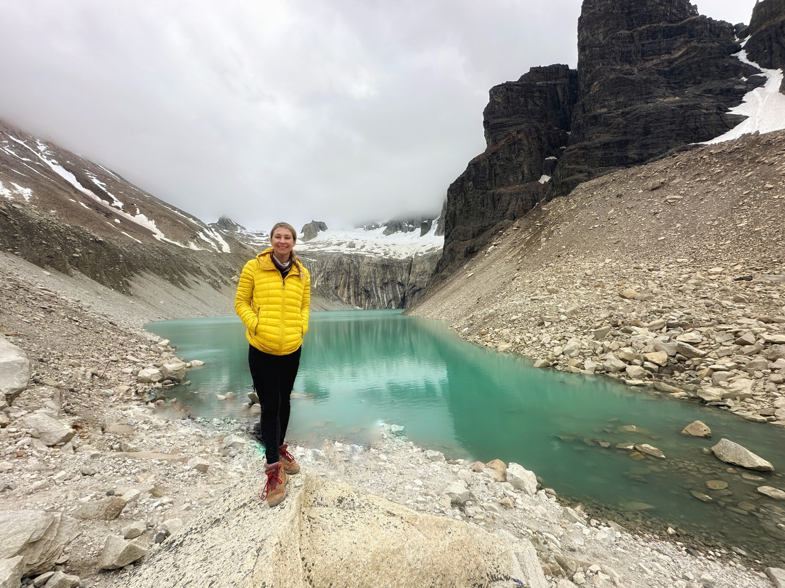 MIrador Base Torres in the clouds on the W Trek 