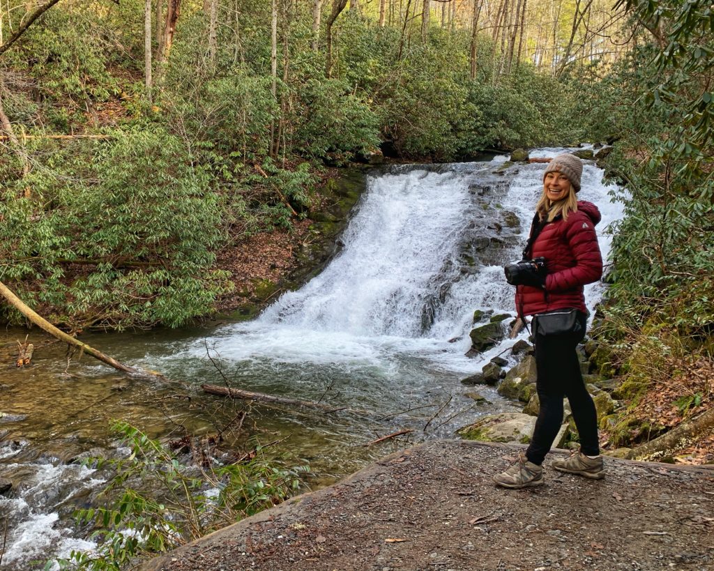 Alice at Indian Creek Falls in Deep Creek