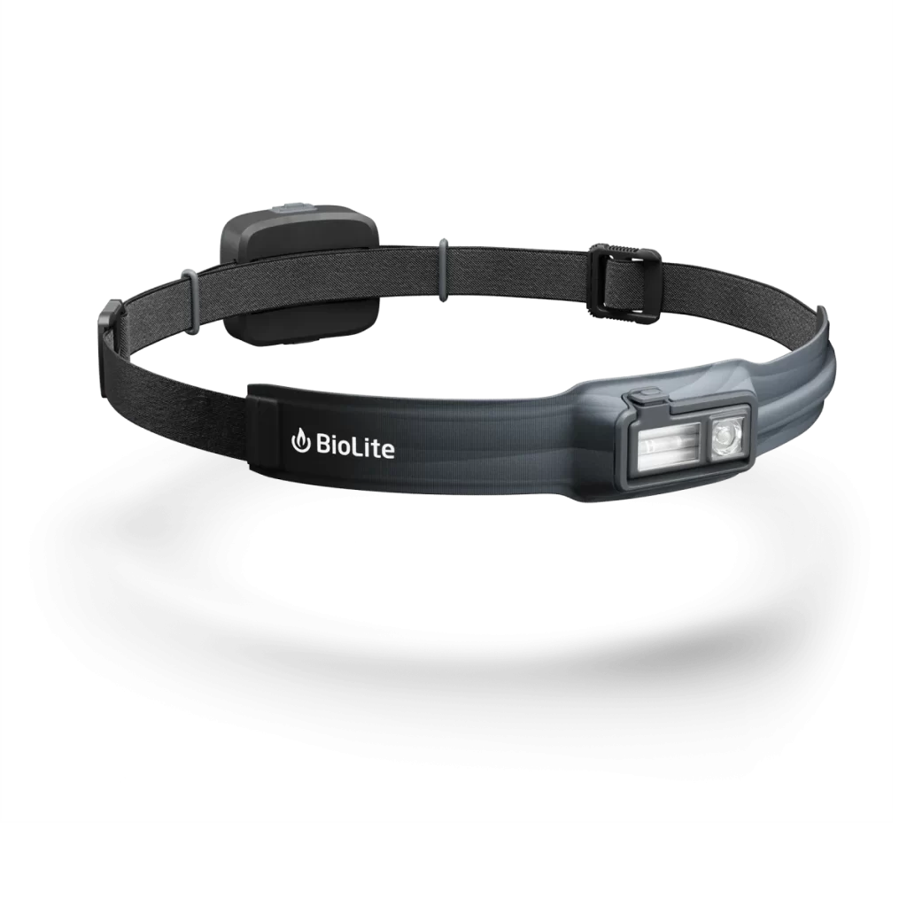 Shown is the BioLite Headlamp 425, listed as one of the best outdoor holiday gifts for its high lumen output and lightweight, slim design