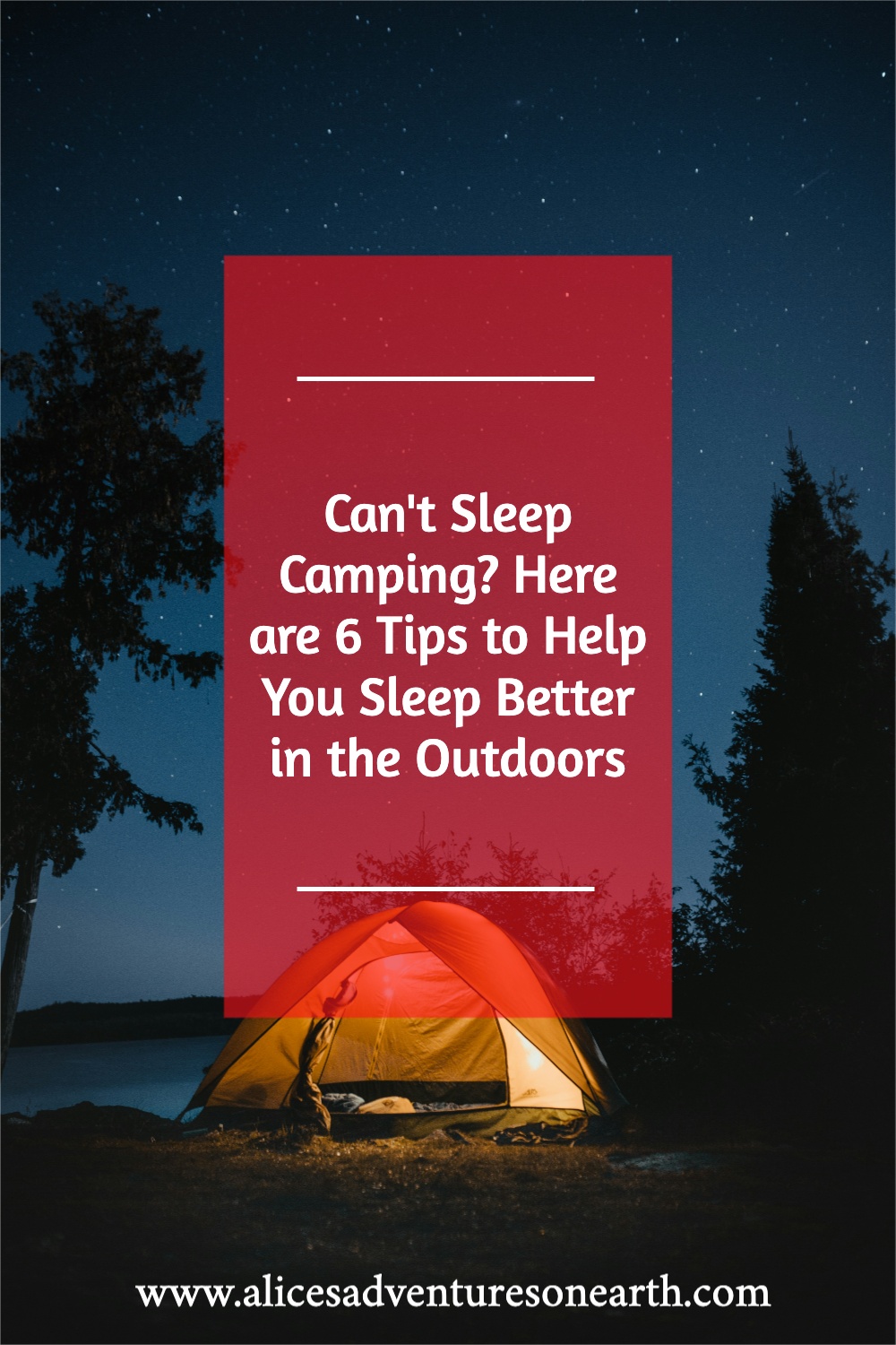 Ever wished to sleep as soundly under the star-studded sky as you do in your cozy bed? 'Here are 6 Tips to Help You Sleep Better in the Outdoors - ALICE'S ADVENTURES ON EARTH' is your ultimate guide to tranquil rests while camping. Discover effective strategies to banish restlessness and sleep soundly amidst nature's symphony. #camping
