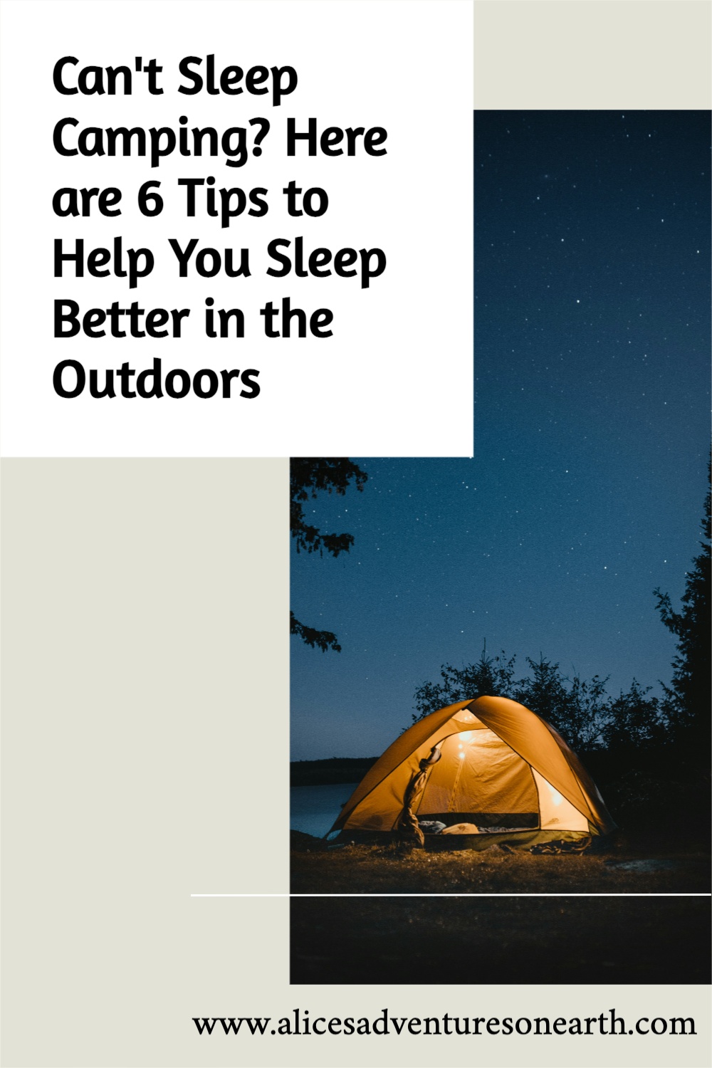 Ready to upgrade your outdoor sleep game? 😴 Check out these 6 amazing tips from ALICE'S ADVENTURES ON EARTH, and you'll be snoozing like a pro under the stars in no time! 🌠  