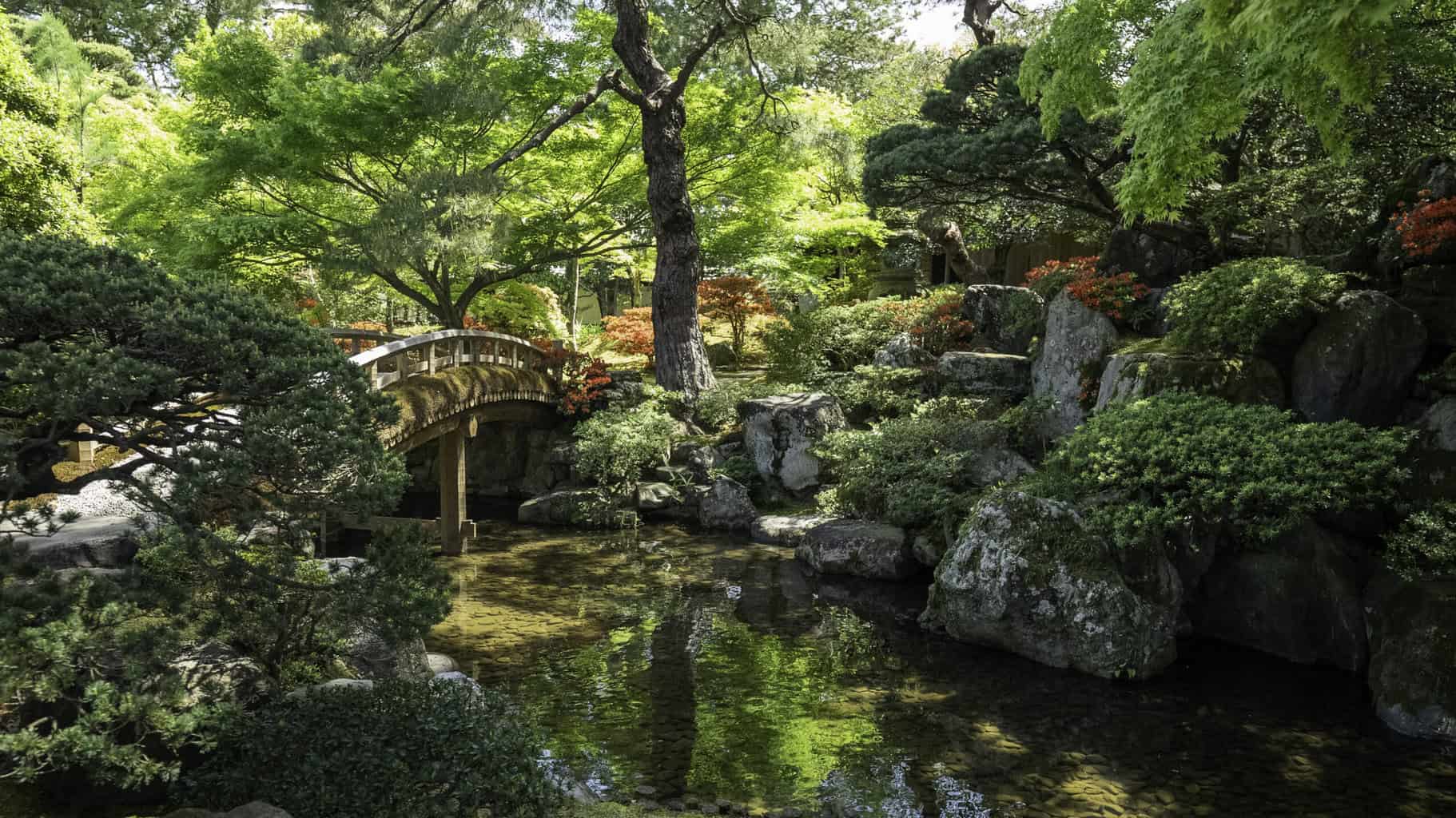 Famous gardens at the Kyoto Imperial Palace in japan 