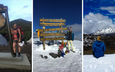 Climbing up Kilimanjaro, three different stages of the climb