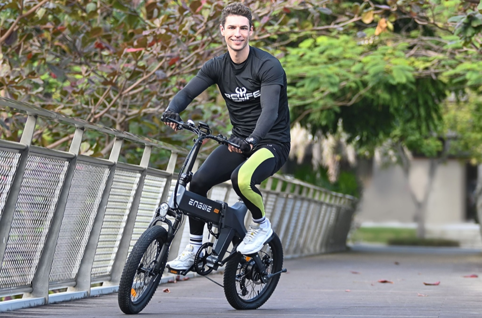 Man riding an engwe electric bike