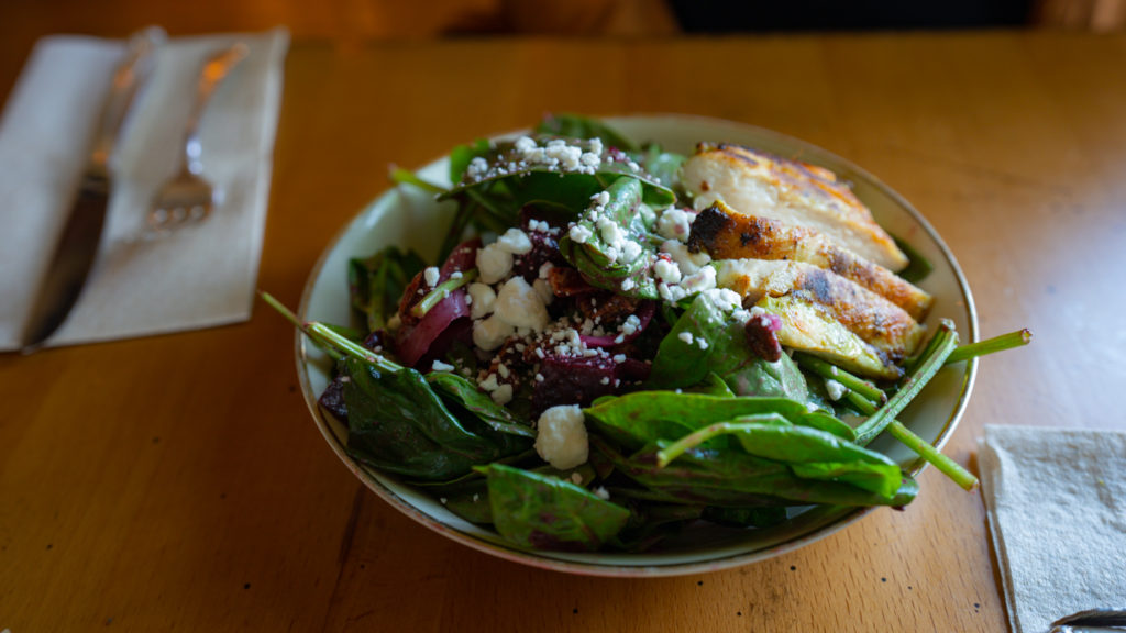 spinach salad with chicken and cranberries