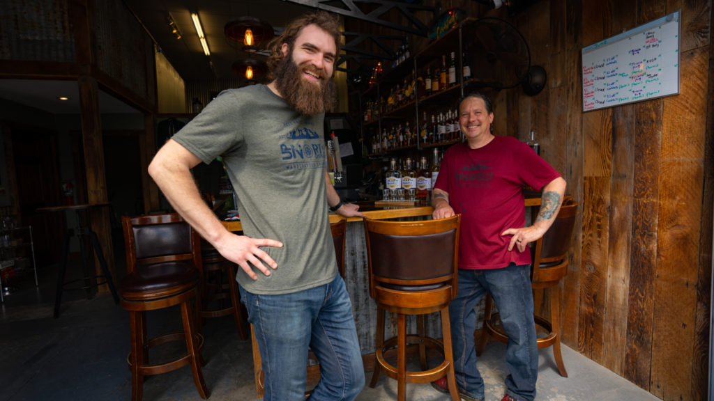 Randy and his bartender at Up North Distillery