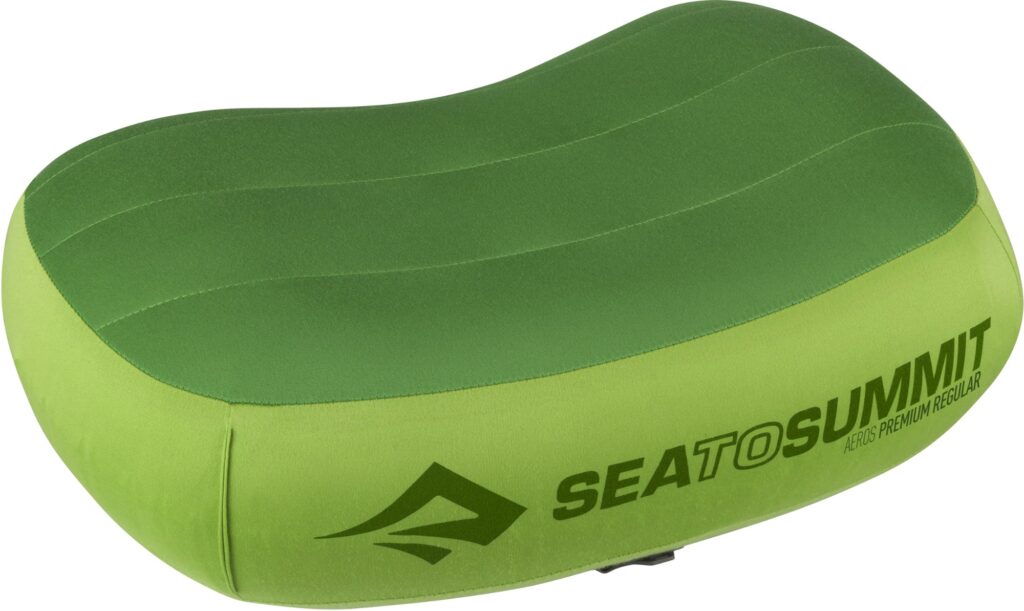 Pictured is the Sea to Summit Aeros Premium Pillow as part of an outdoor holiday gift guide featuring products outdoor lovers will appreciate