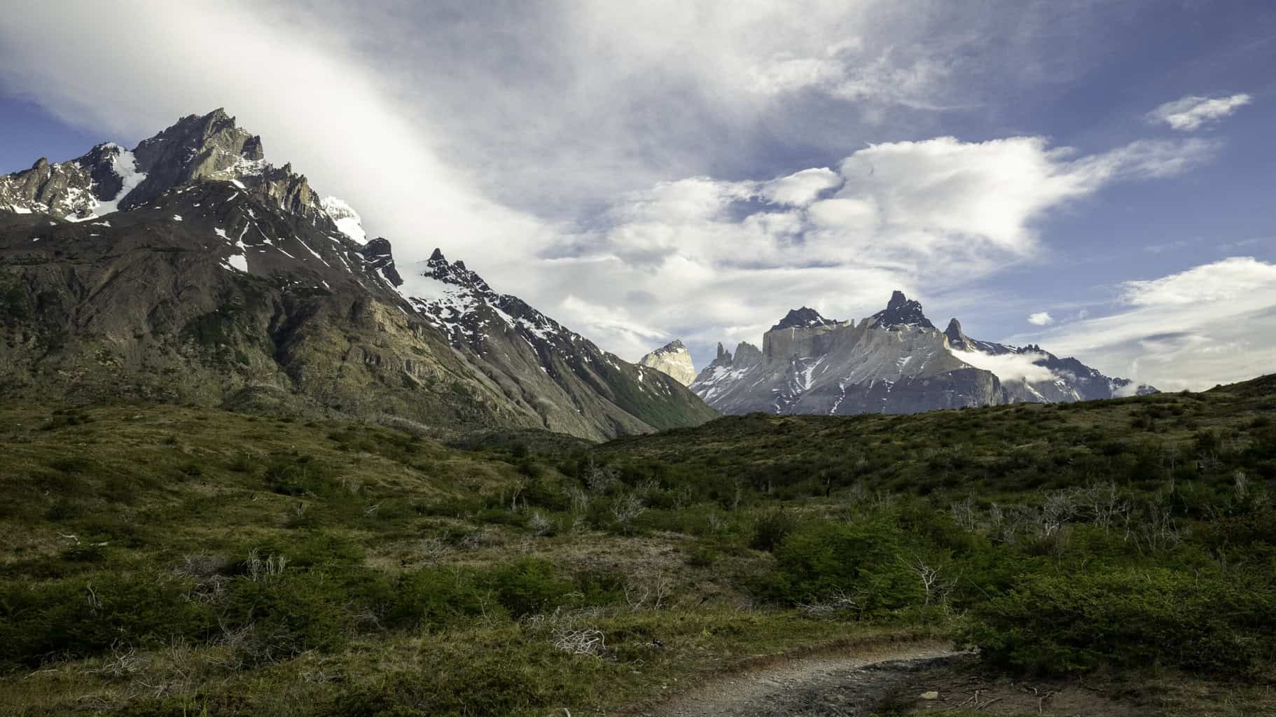 Mountain peaks of Torres Del Paine in Chile 