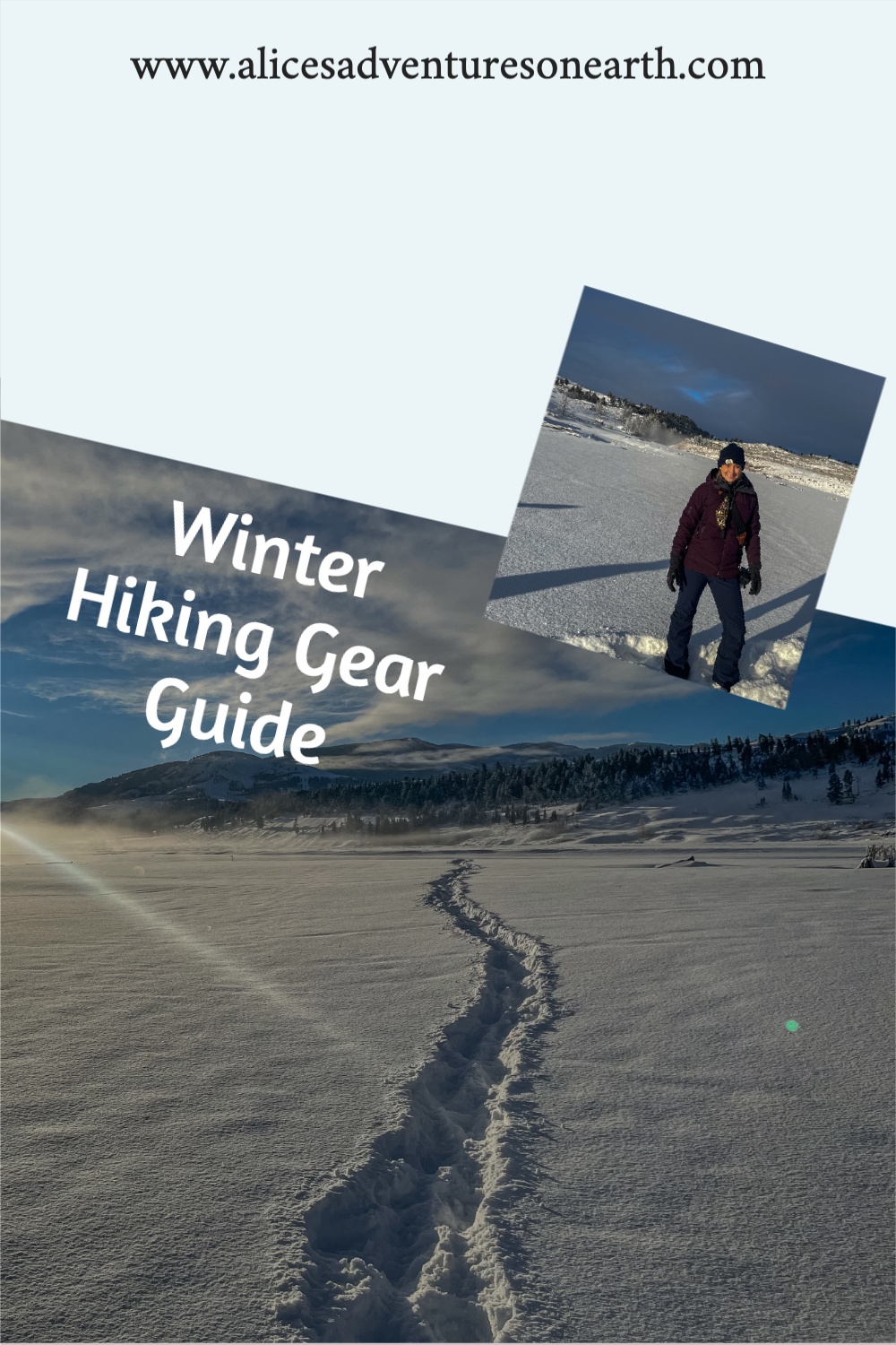 The best gear to keep you warm, dry and energized for hiking in the cold winter months.  #hiking #winterhiking #gearguide 