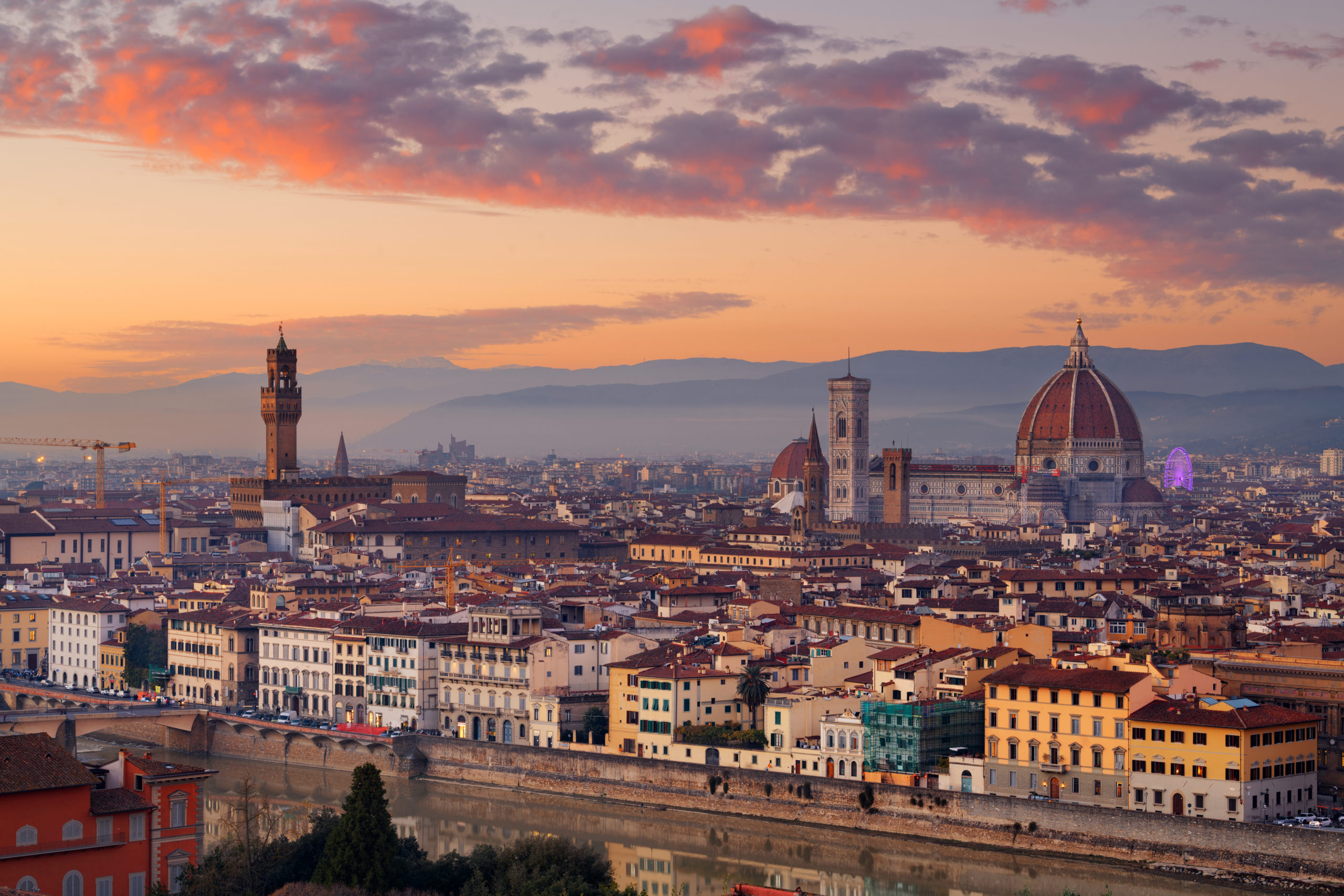 Florence Italy Skyline at Dusk