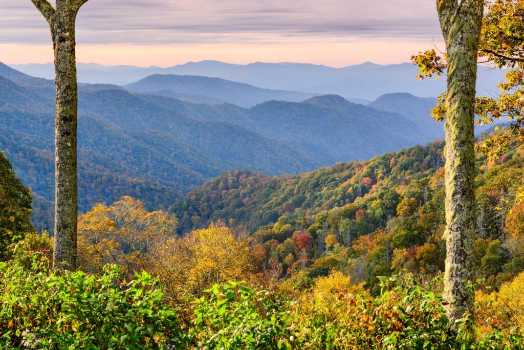 Landscape photo of Great Smoky Mountains National Park as stop 1 on a 14-day coast to coast national parks road trip